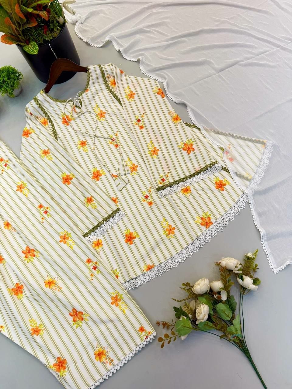Heavy Pure Natural Crepe Suit Set - view 8