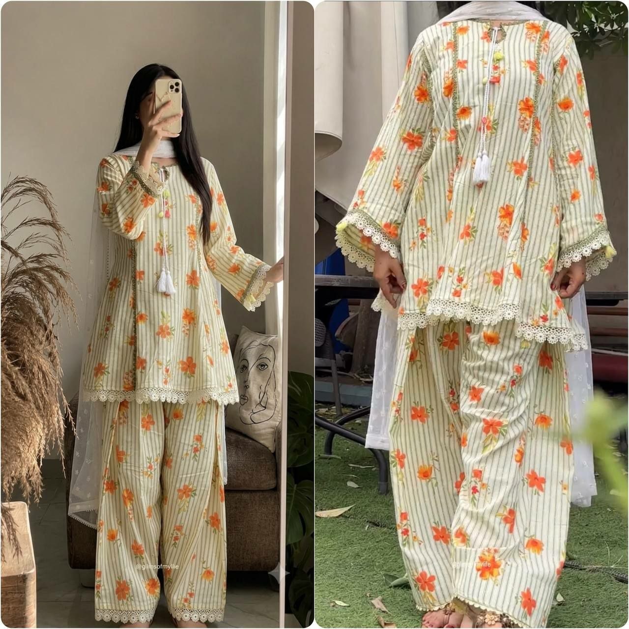 Heavy Pure Natural Crepe Suit Set - view 7