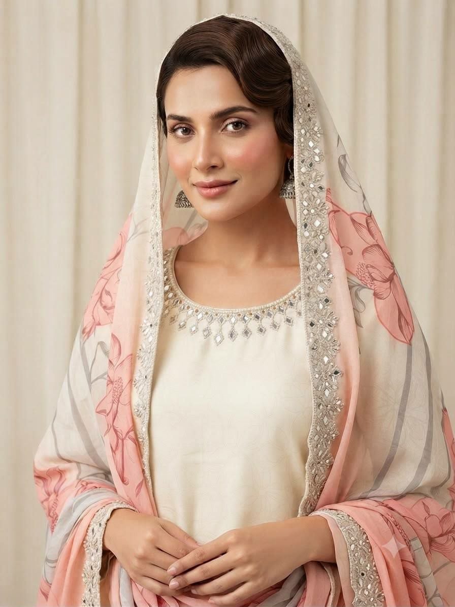 Premium Printed Crape Silk Suit Set