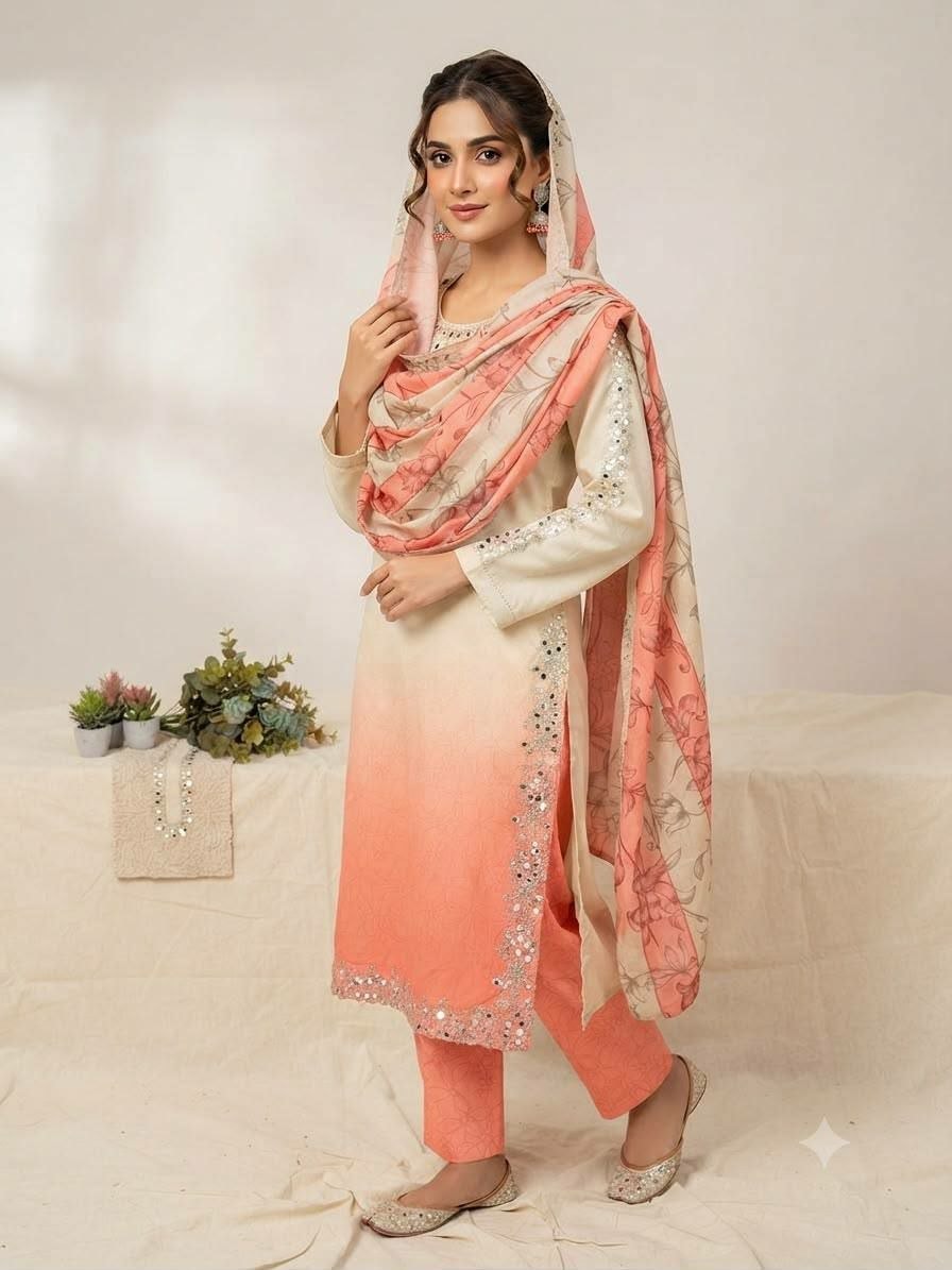 Premium Printed Crape Silk Suit Set - view 2