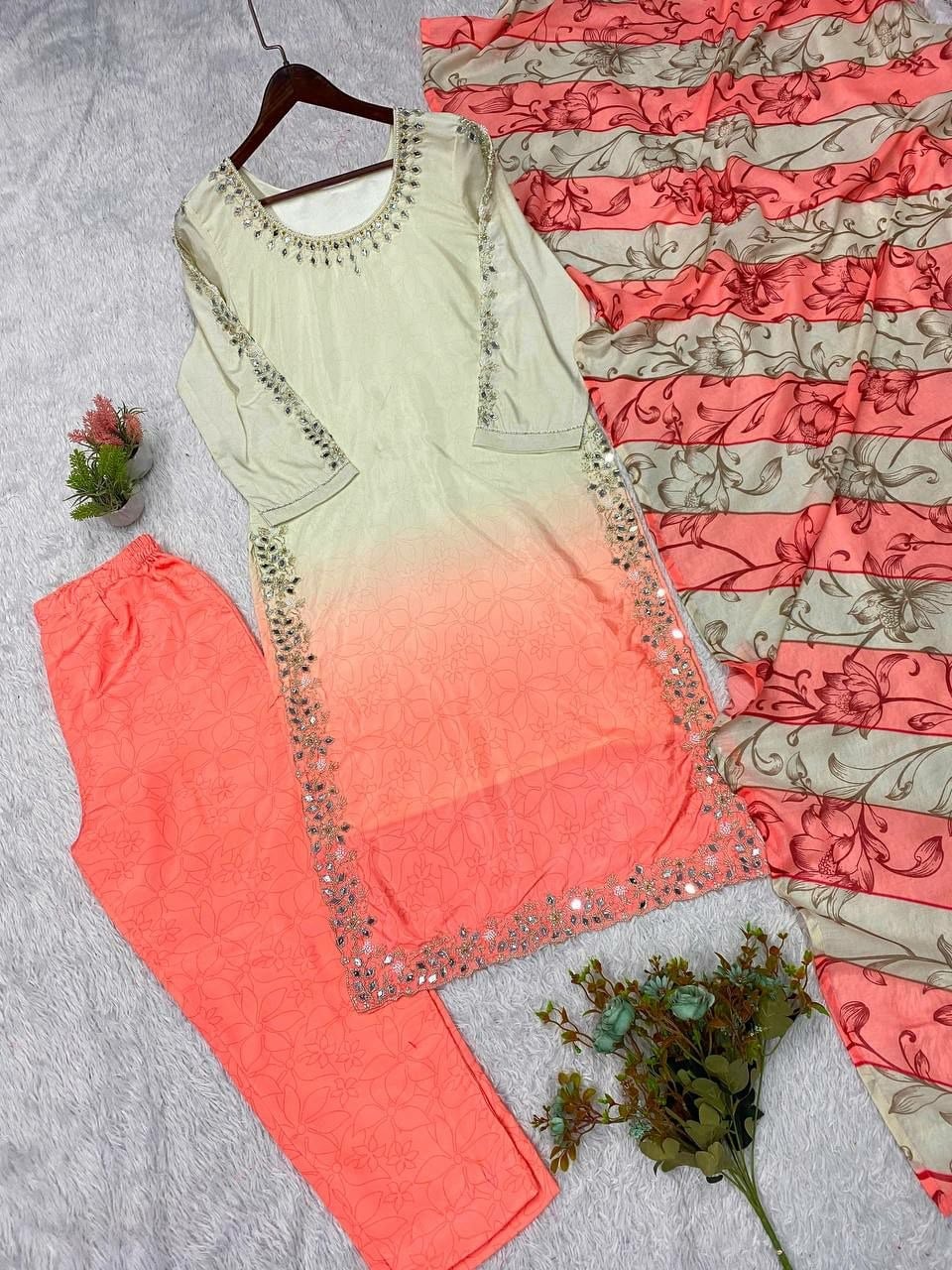 Premium Printed Crape Silk Suit Set