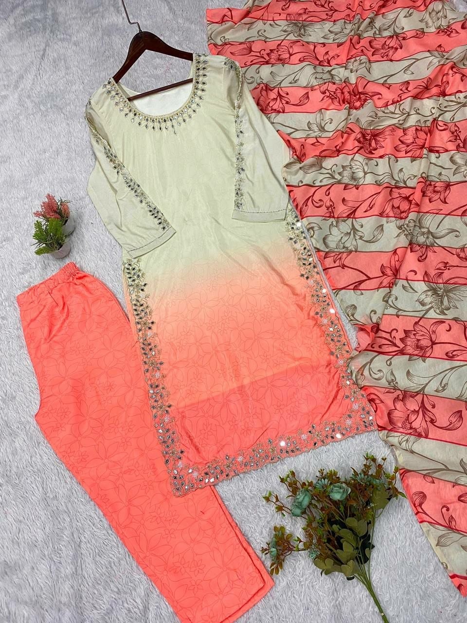 Premium Printed Crape Silk Suit Set - view 3