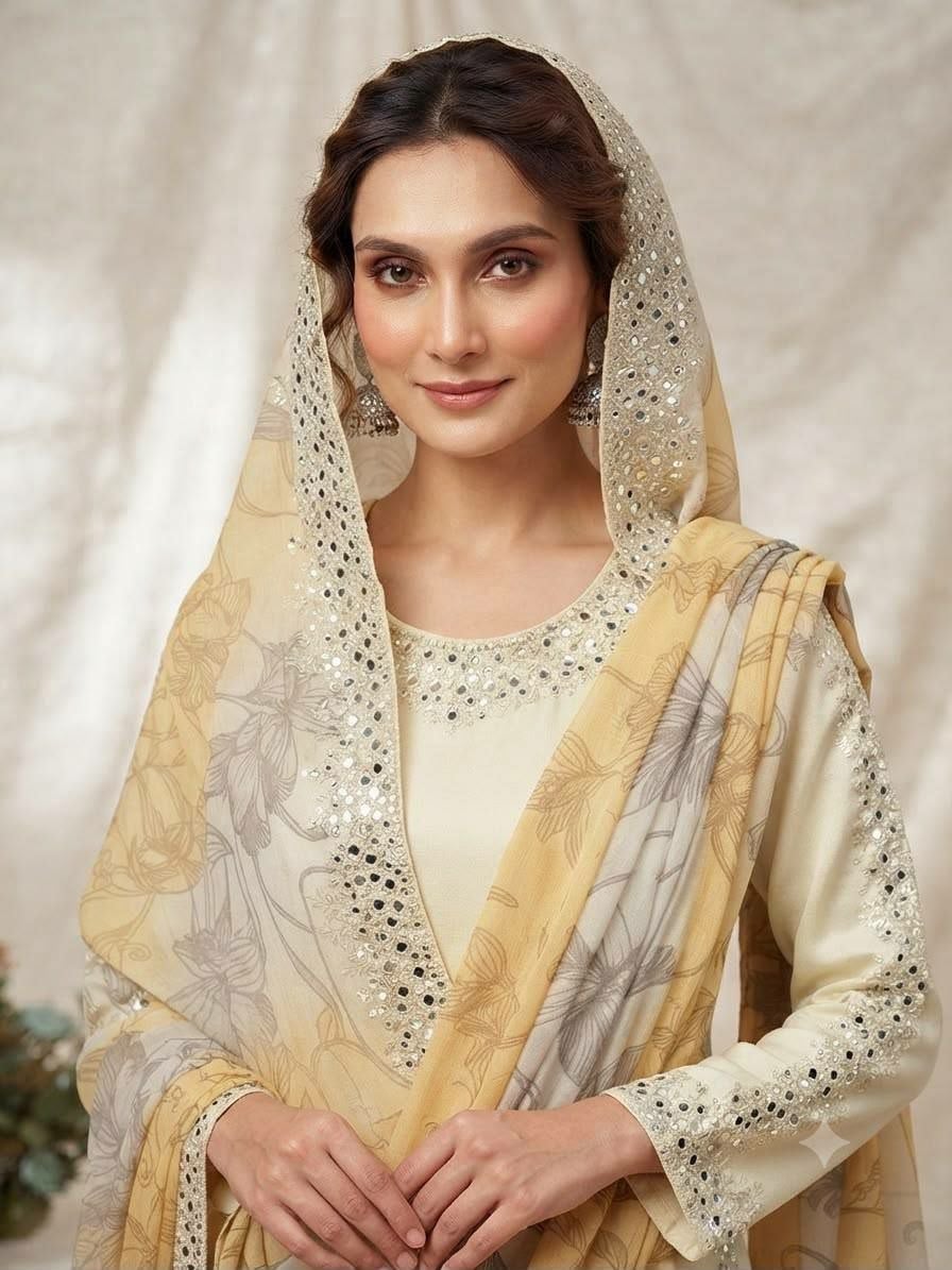 Premium Printed Crape Silk Suit Set