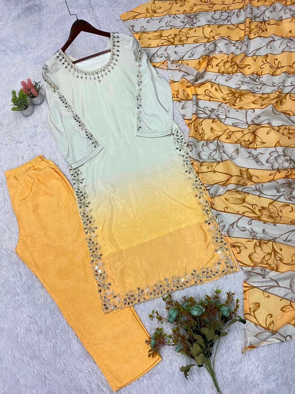 Premium Printed Crape Silk Suit Set - view 5