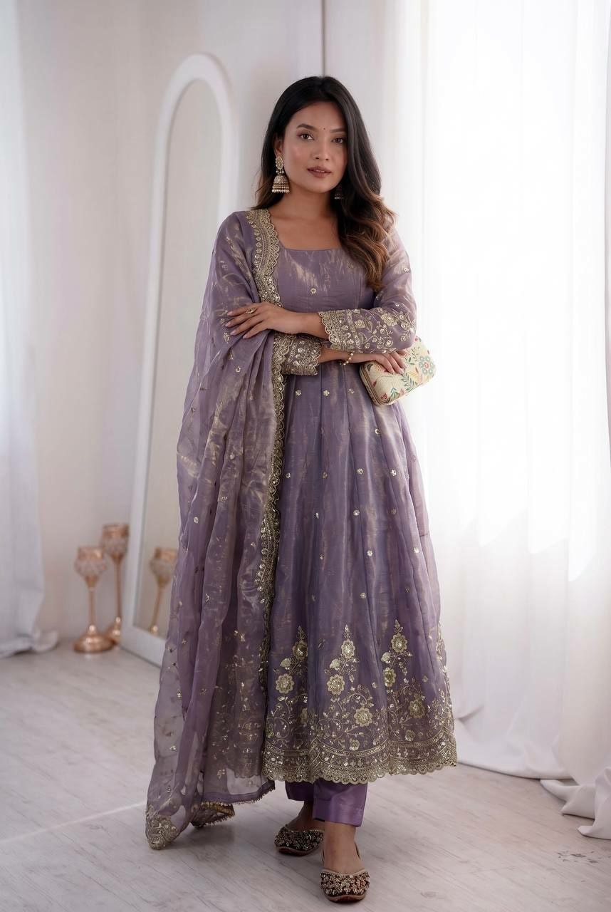 Heavy Two Tone Fandy Anarkali Gown Set - view 1