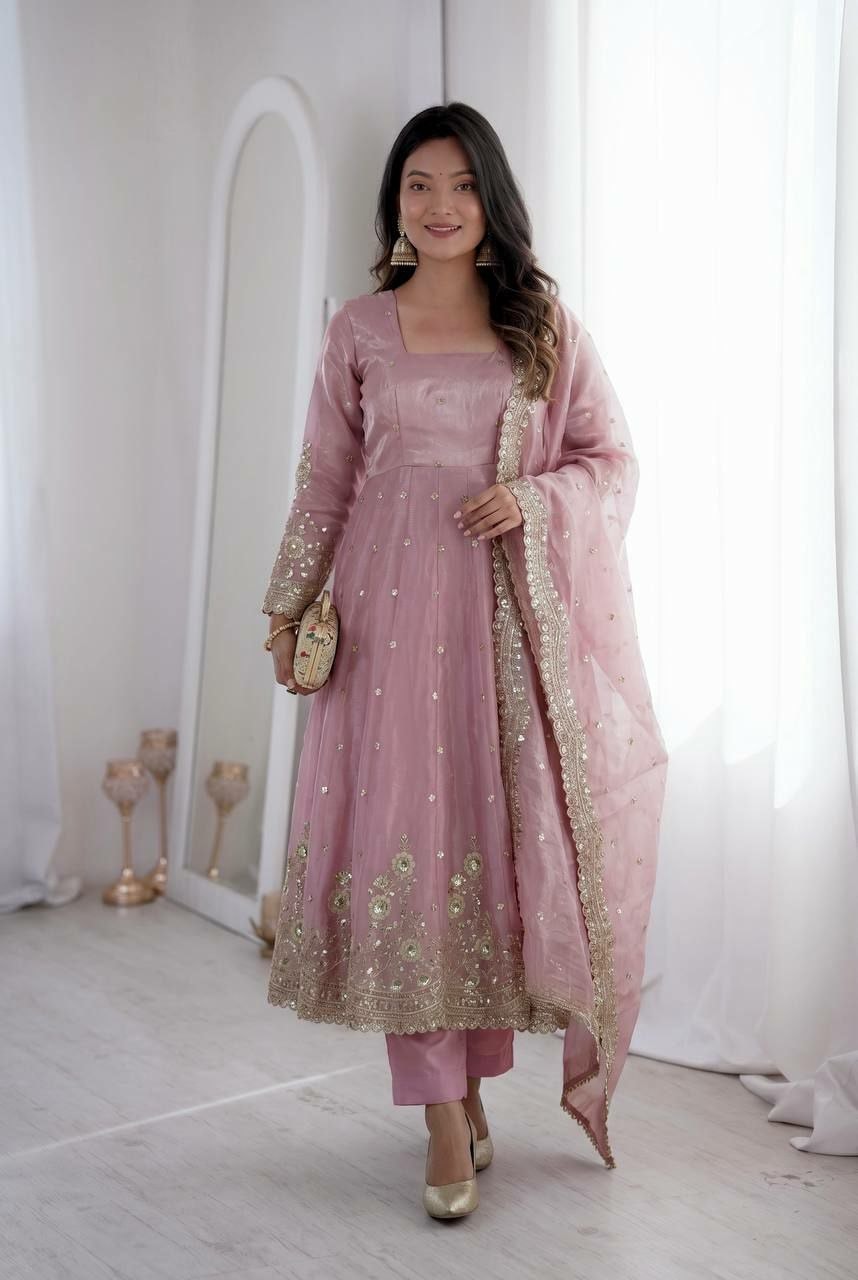 Heavy Two Tone Fandy Anarkali Gown Set - view 1