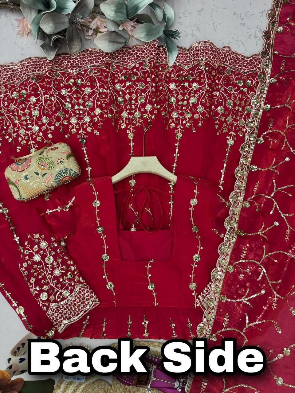 Heavy Fandy Silk Anarkali Gown Set - view 2