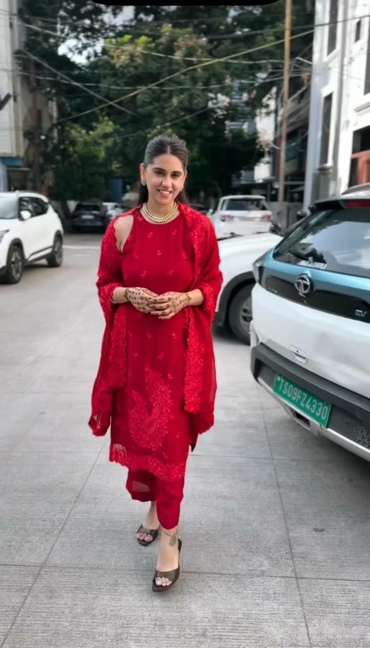 Faux Georgette Salwar Suit Set - view 1