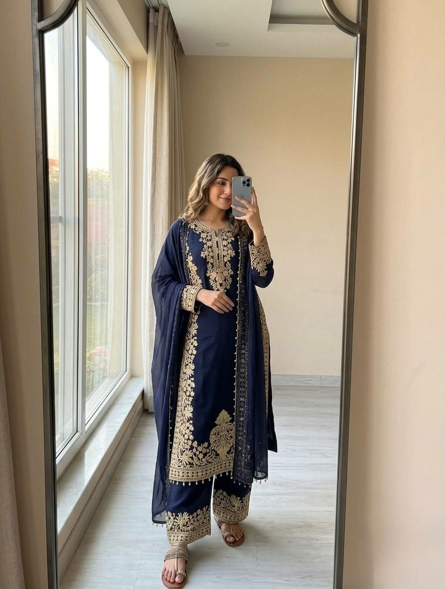 Heavy Faux Georgette Suit Set - view 2