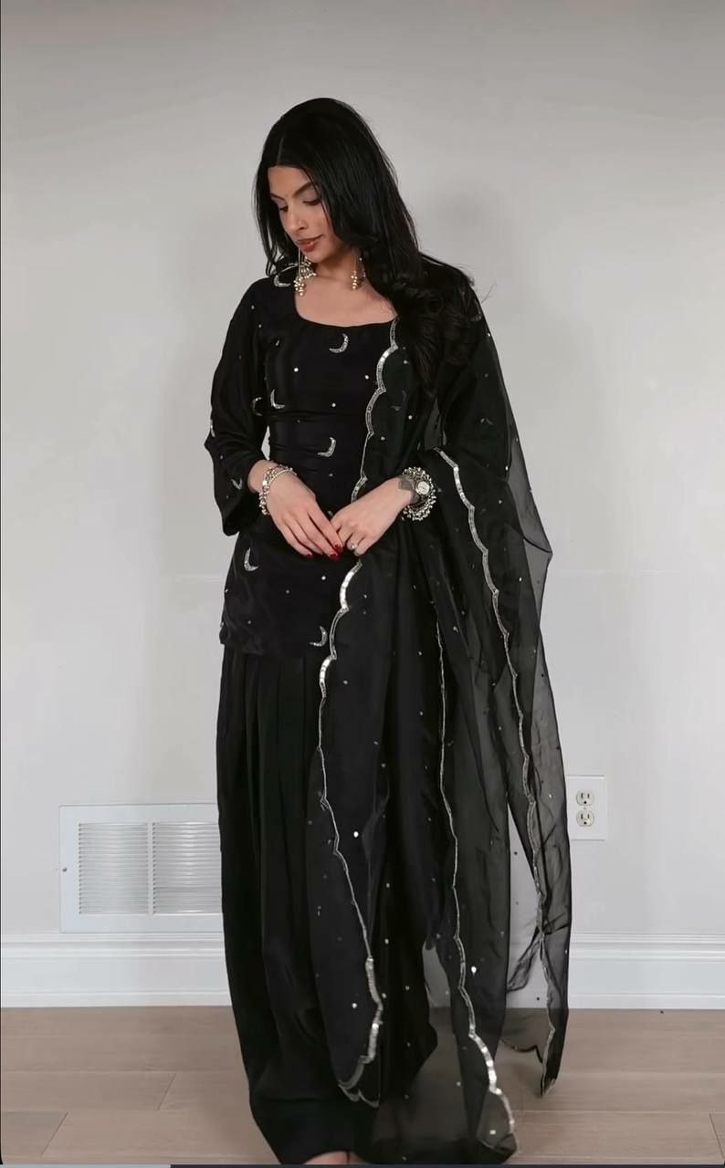 Heavy Natural Crepe Silk Suit Set - view 4