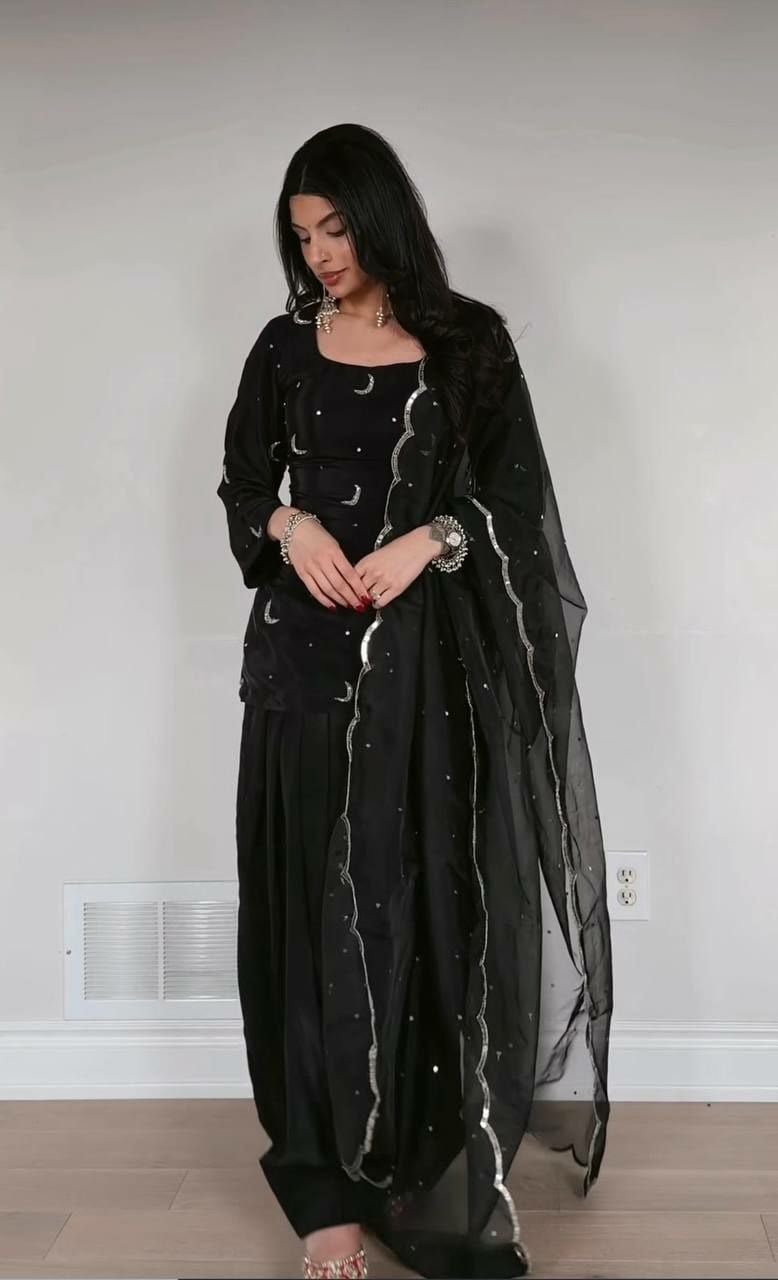Heavy Natural Crepe Silk Suit Set