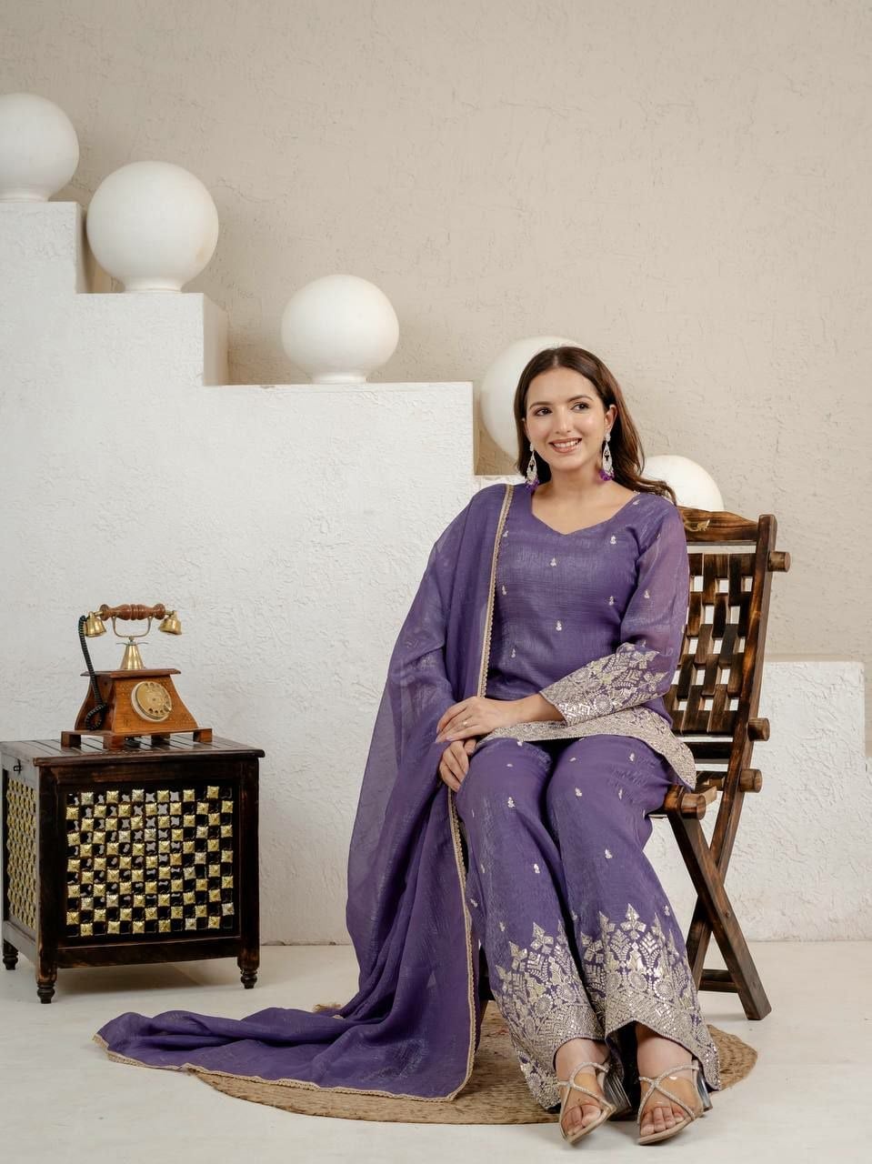 Heavy Crunchy Silk Suit set