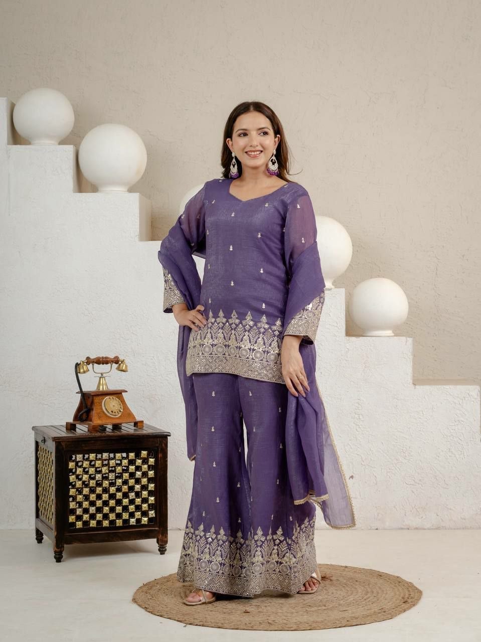 Heavy Crunchy Silk Suit set