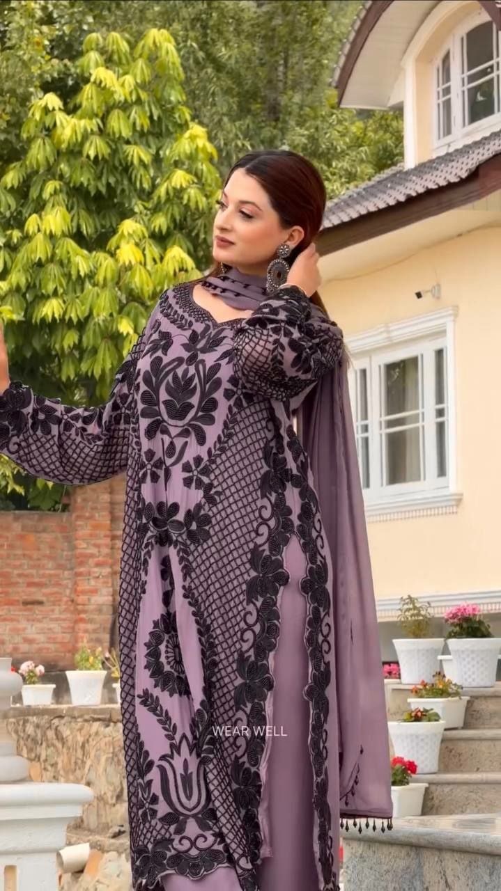 Heavy Faux Georgette Suit Set - view 4