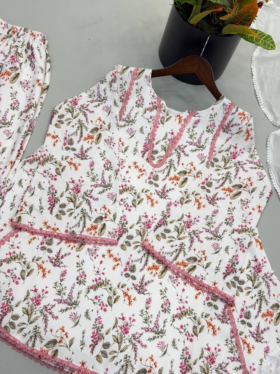 Heavy Pure Natural Crepe suit set - view 3