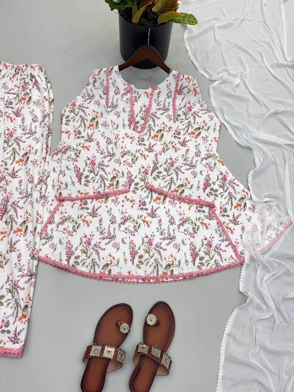 Heavy Pure Natural Crepe suit set