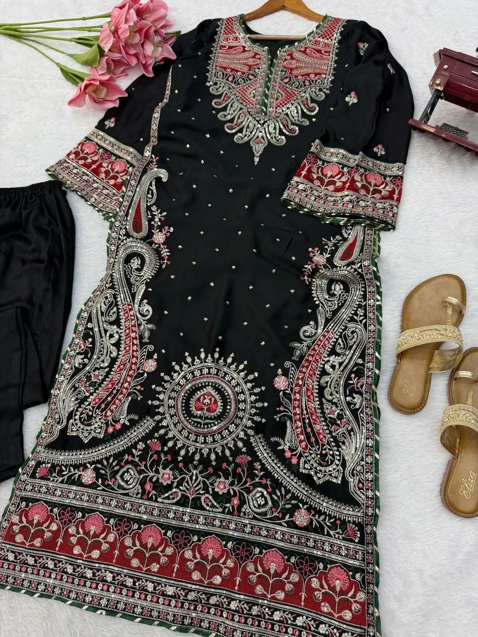 Premium Biscuit Slub Salwar Suit Set - view 5