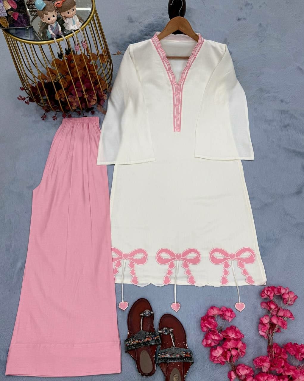 Pure Roman Silk Salwar Suit Set (SIDV2318)
