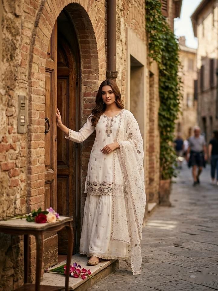 Crunchy Silk Salwar Suit Set - view 1