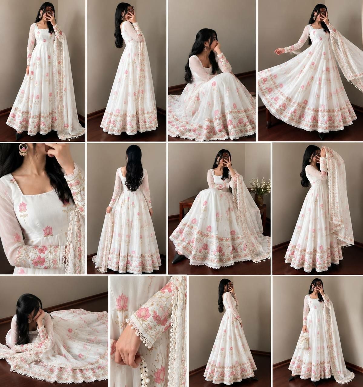 Premium Fendy Silk Anarkali Gown Set - view 3