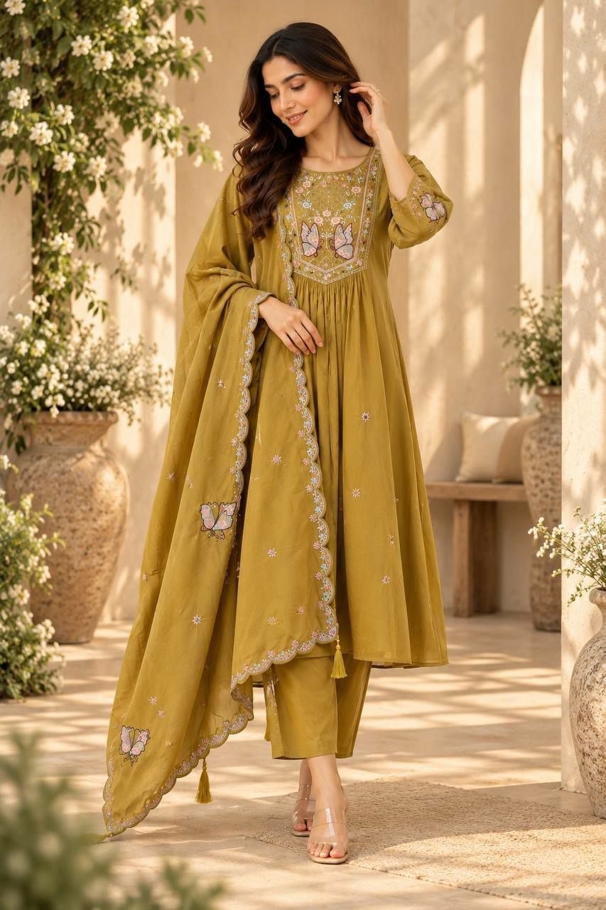 Premium Two-Tone (Too Ton) Silk Suit Set - Yellow
