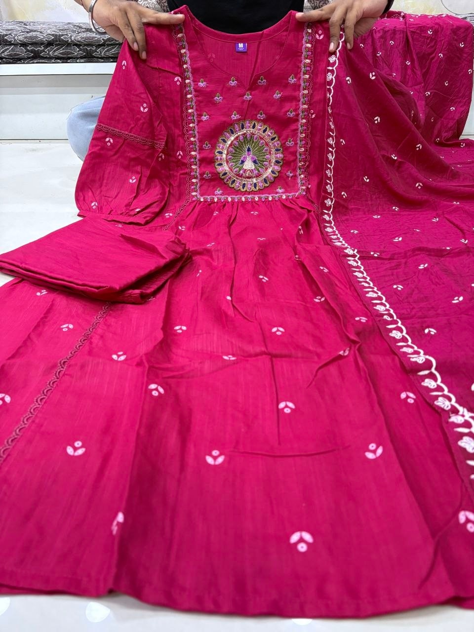 Premium Breathable Cotton Blend Suit Set - Pink - view 2