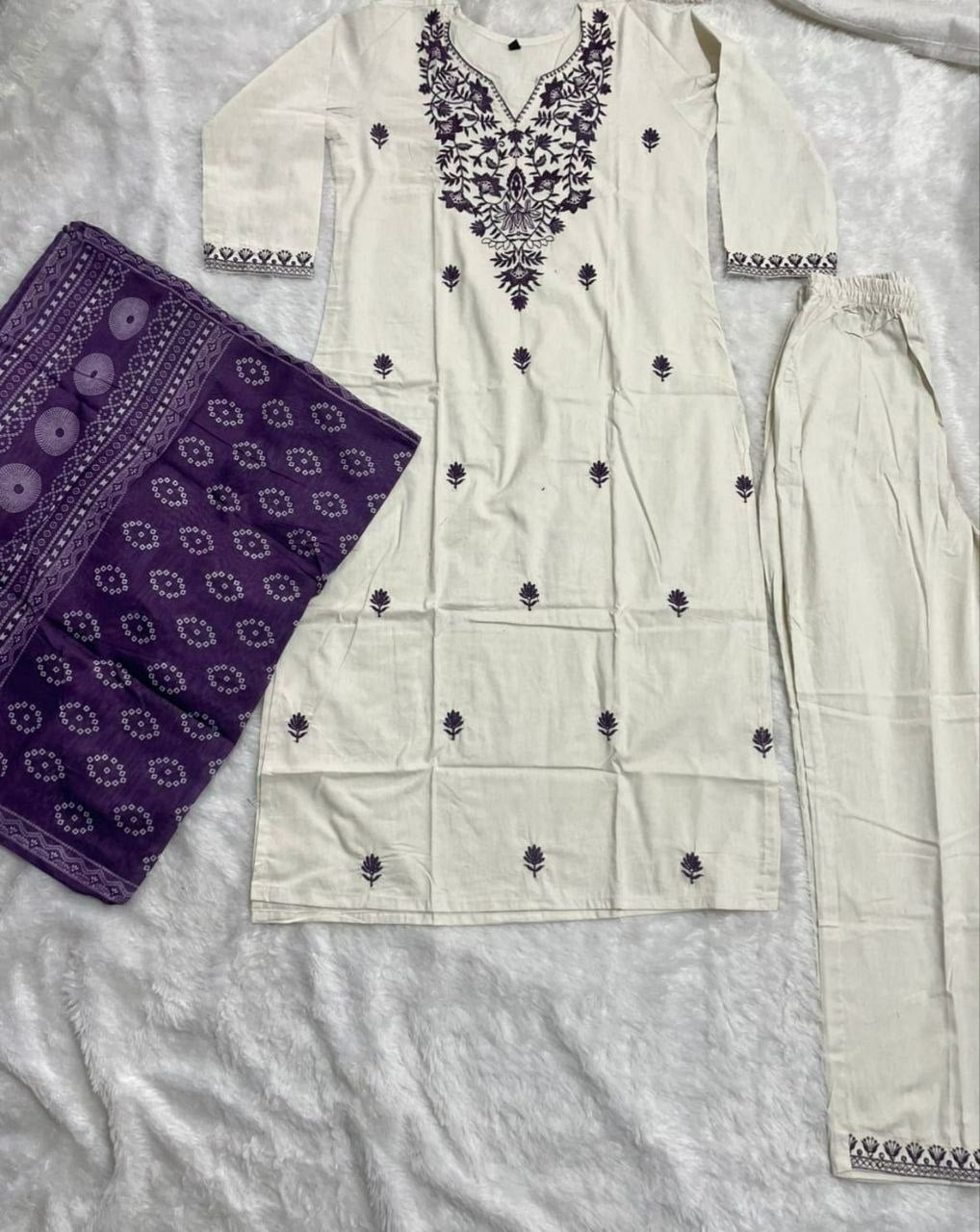 KHADI Cotton Kurta set - Purple