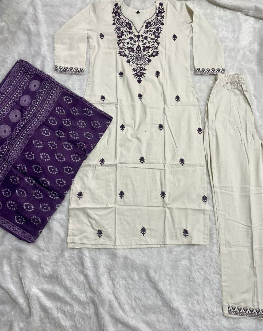 KHADI Cotton Kurta set - Purple - view 1