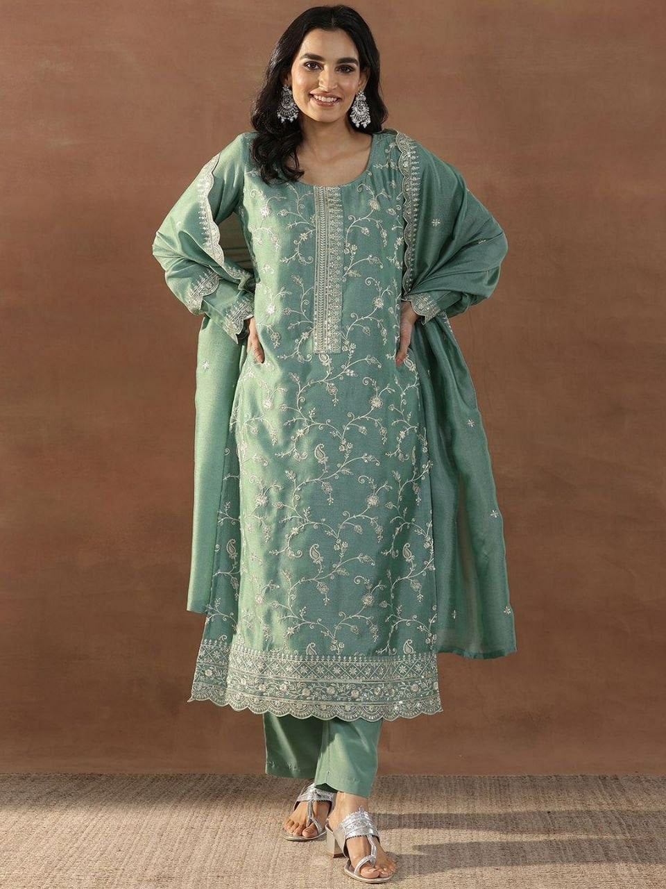 Heavy Vichitra Silk Suit Set