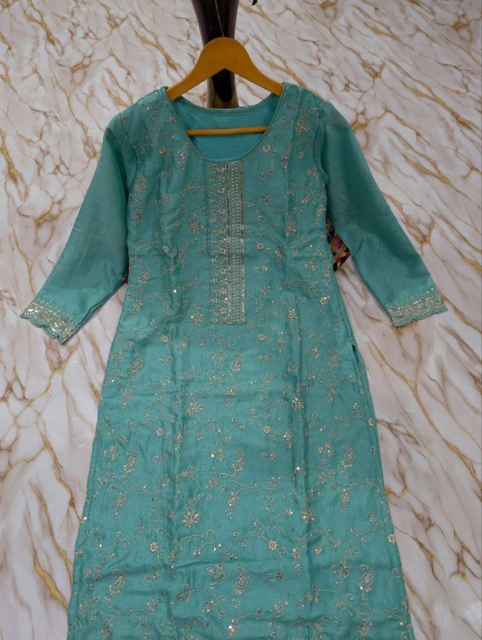 Heavy Vichitra Silk Suit Set - view 5