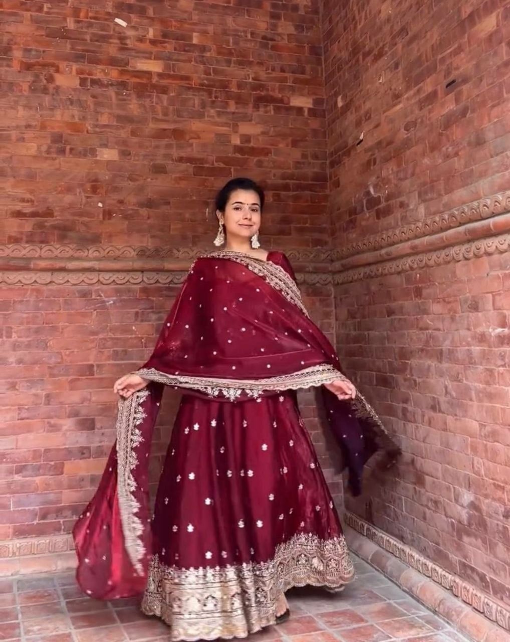 Heavy Fendy Silk Anarkali Gown Set