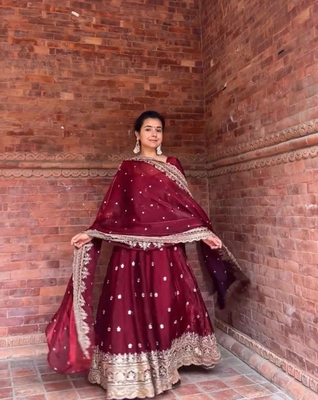 Heavy Fendy Silk Anarkali Gown Set - view 2