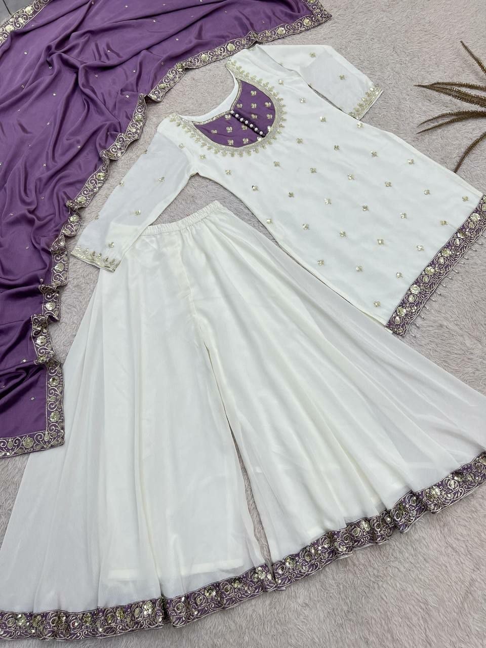 Pure Chinon Silk Salwar Suit Set (SIDV2412)