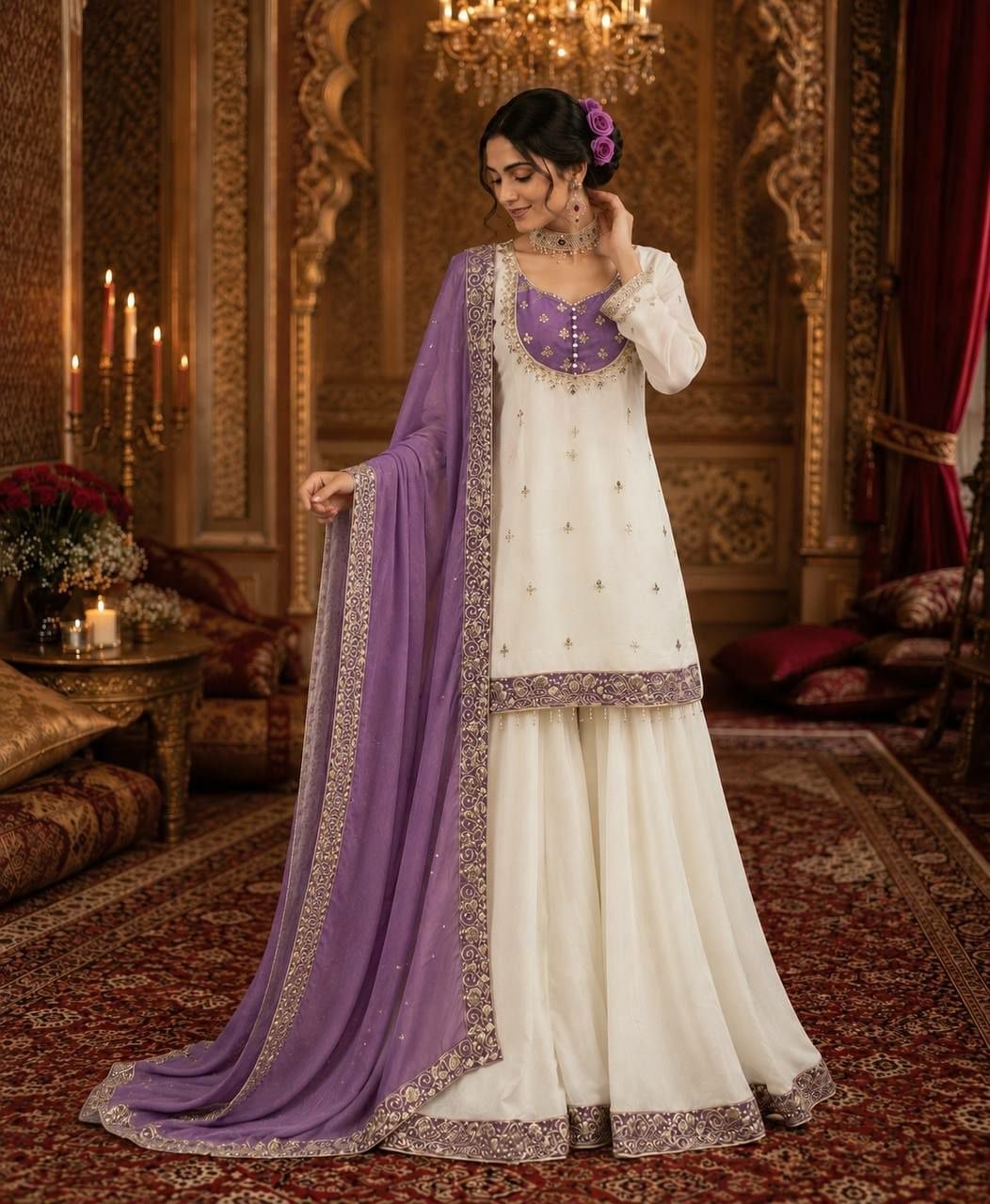 Pure Chinon Silk Salwar Suit Set (SIDV2412)