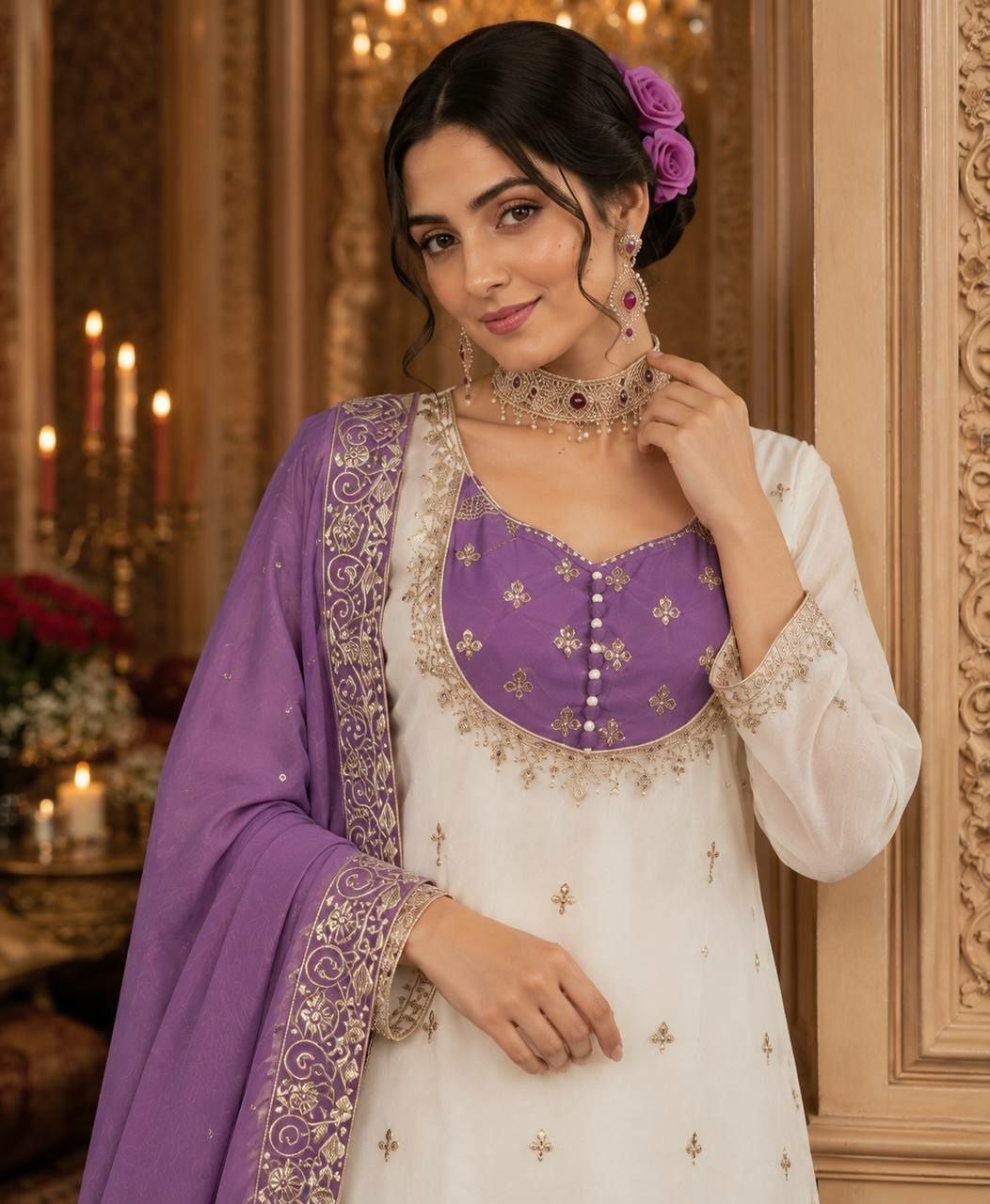 Pure Chinon Silk Salwar Suit Set (SIDV2412) - view 1