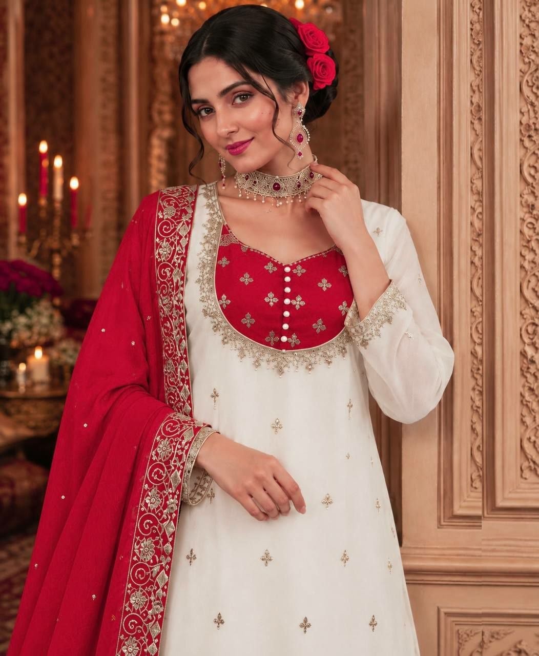 Pure Chinon Silk Salwar Suit Set (SIDV2413)