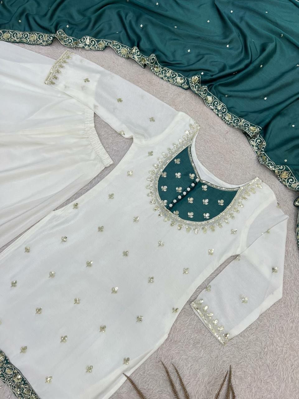 Pure Chinon Silk Salwar Suit Set (SIDV2414)