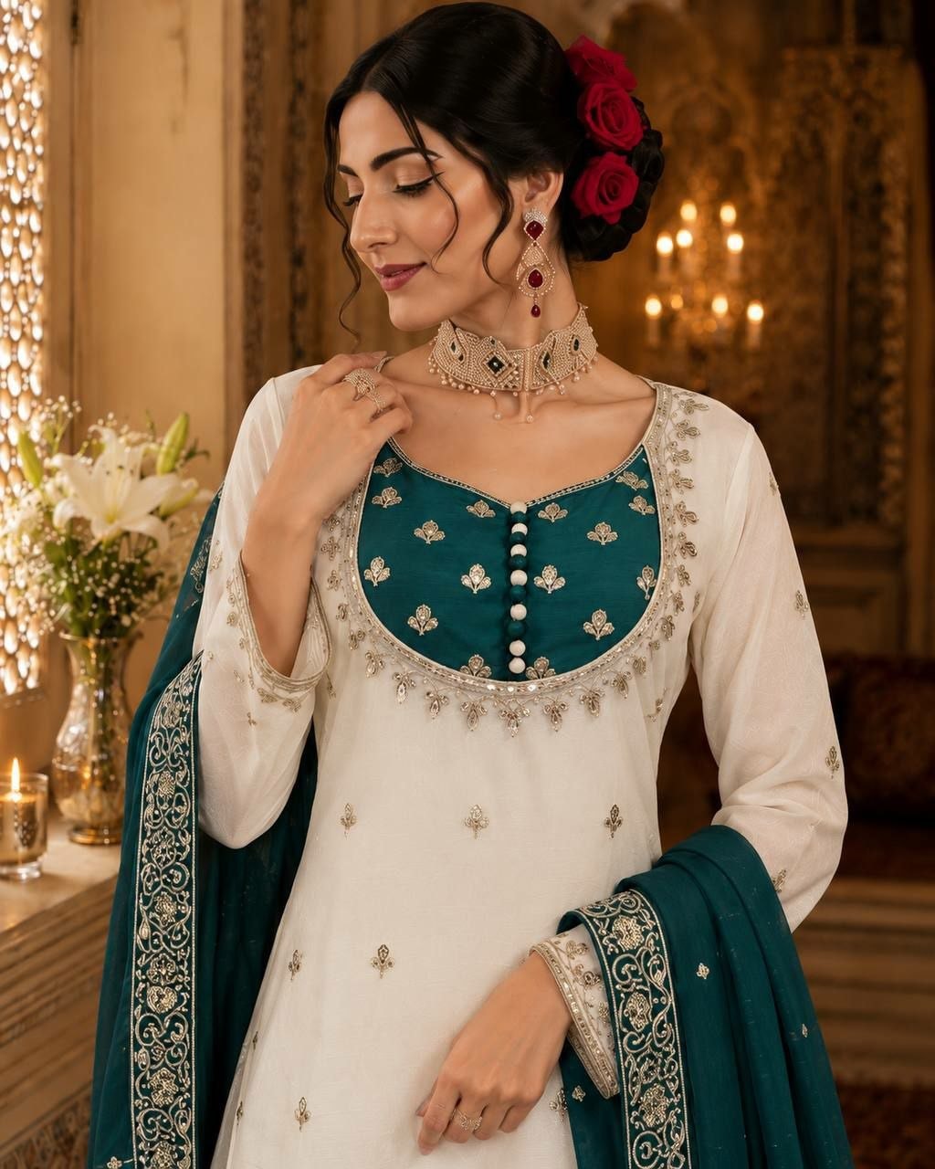 Pure Chinon Silk Salwar Suit Set (SIDV2414) - view 1