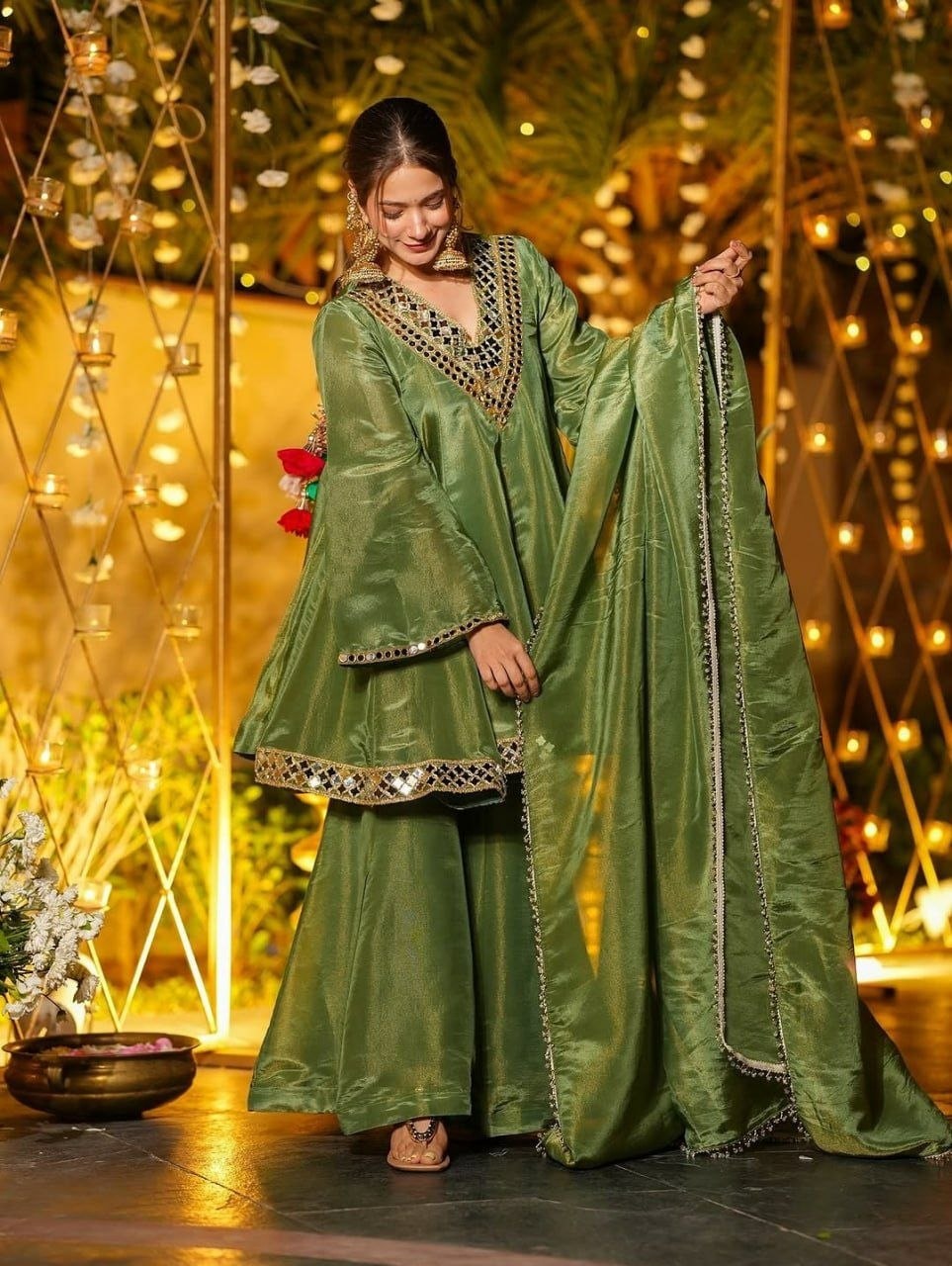 Pure Chinon Silk Salwar Suit Set (SIDV2416) - view 1