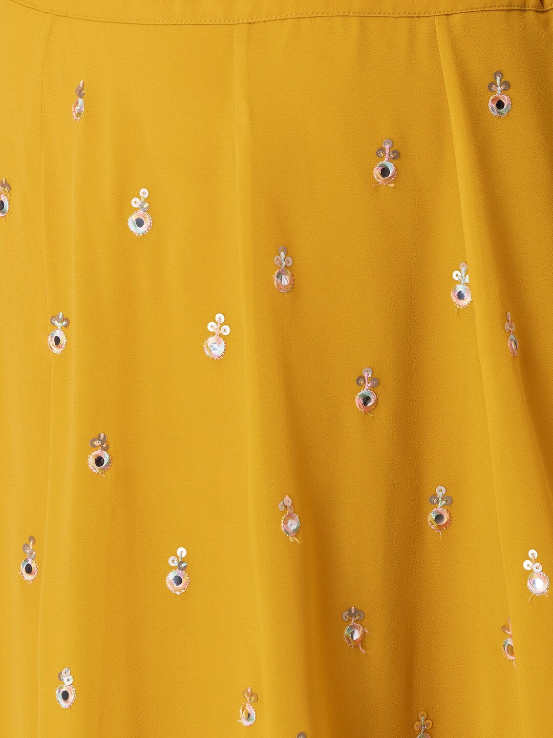 This outfit is a Black Georgette lehenga - Yellow - view 5