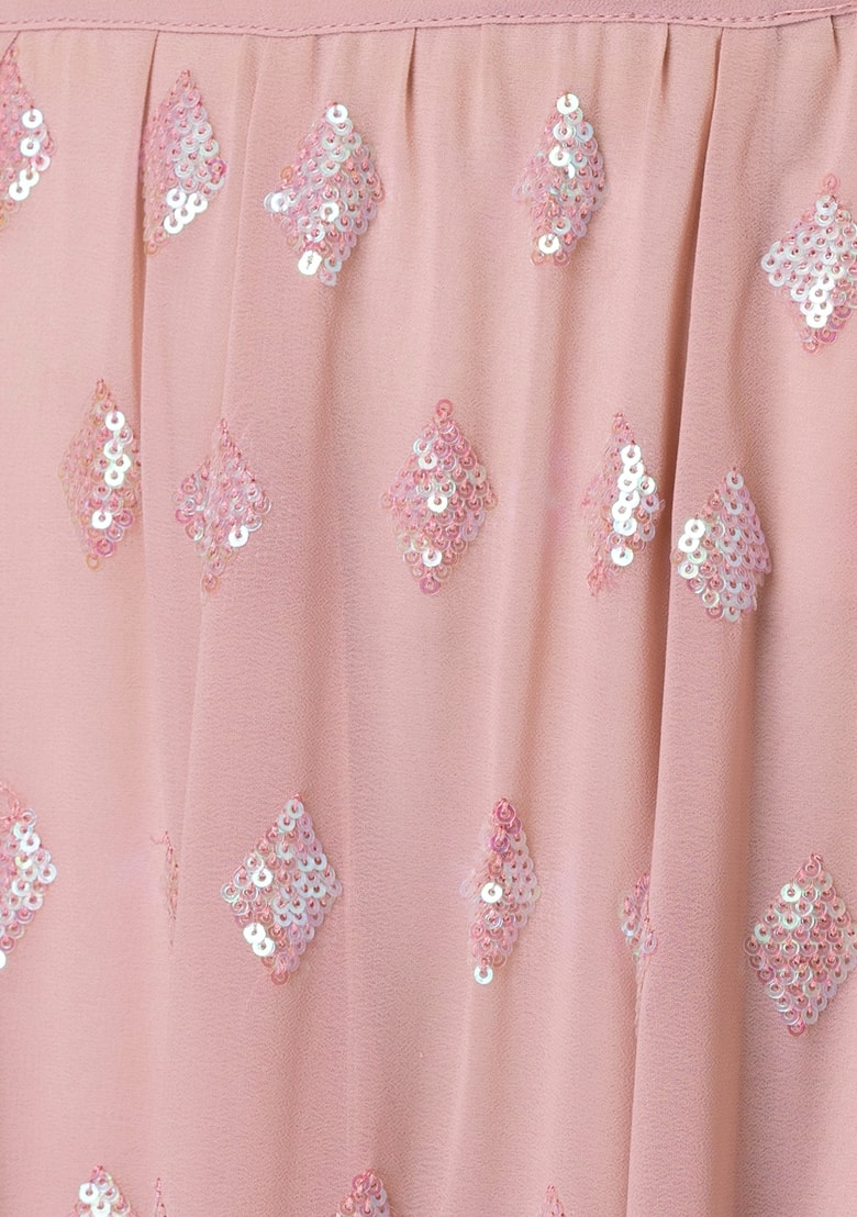 This outfit is a Black Georgette lehenga - Pink - view 4