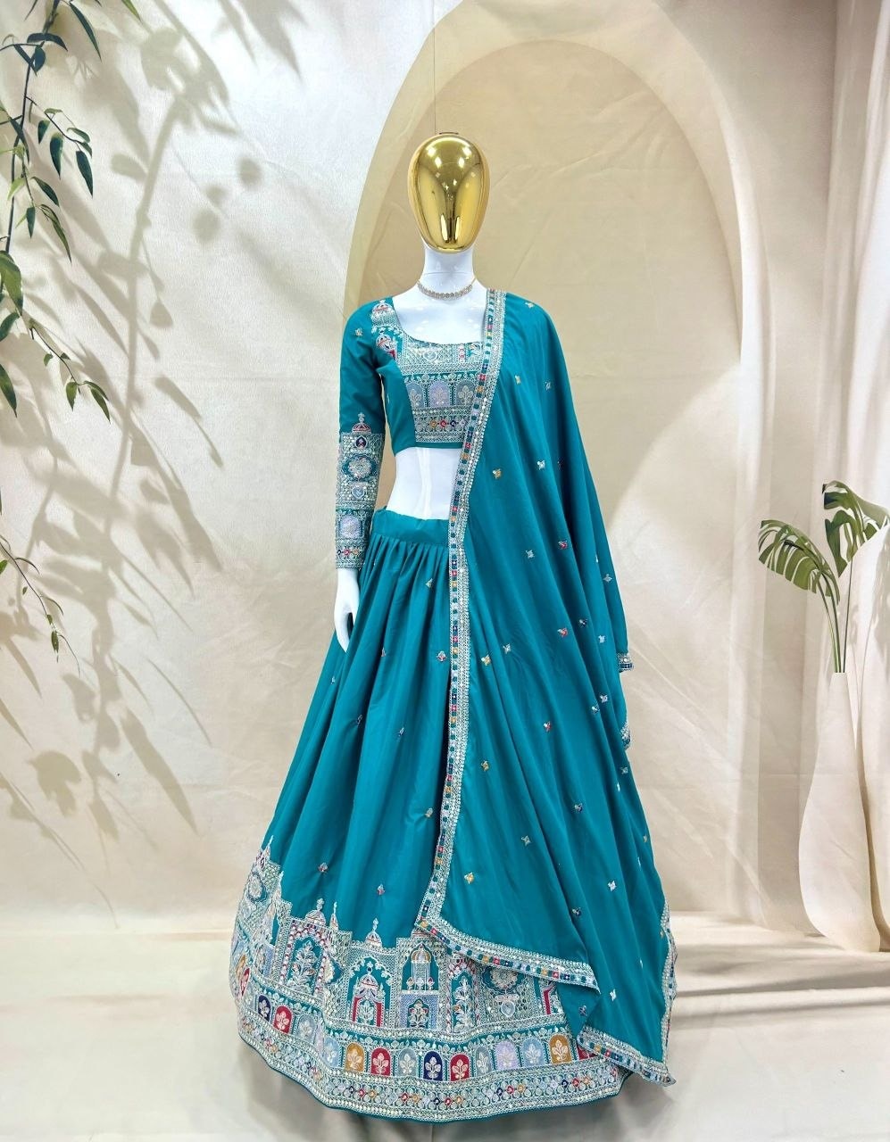 Festive & Bridal Semi-Stitched Lehenga Set - view 7
