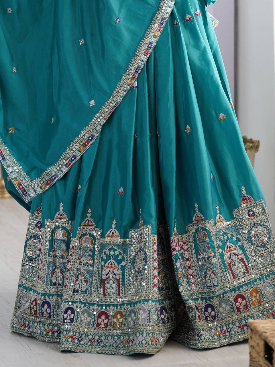 Festive & Bridal Semi-Stitched Lehenga Set - view 6