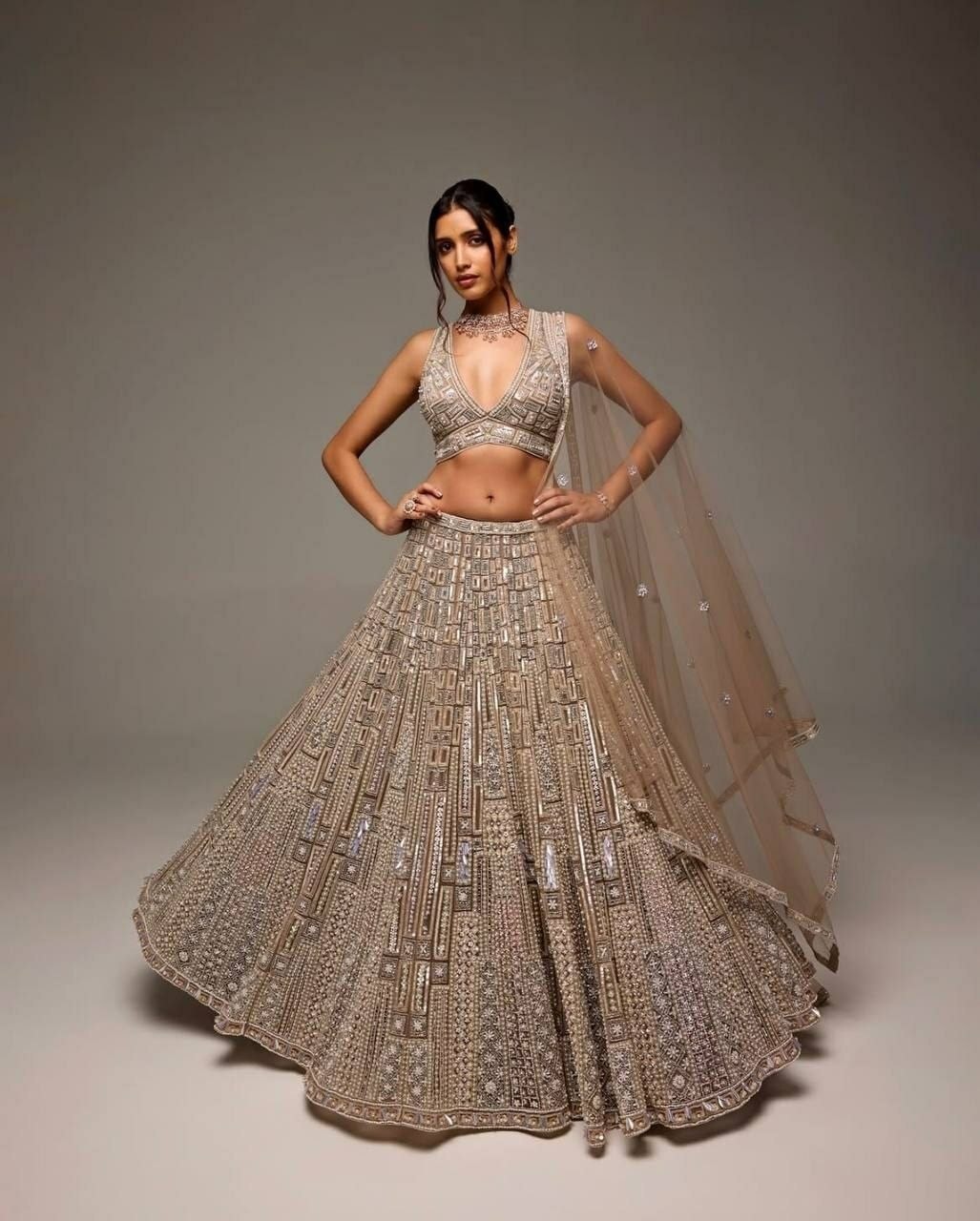 Premium Soft Butterfly Net Lahenga Choli set - view 4