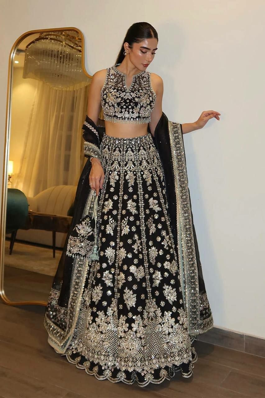 Chinon silk lehenga choli set