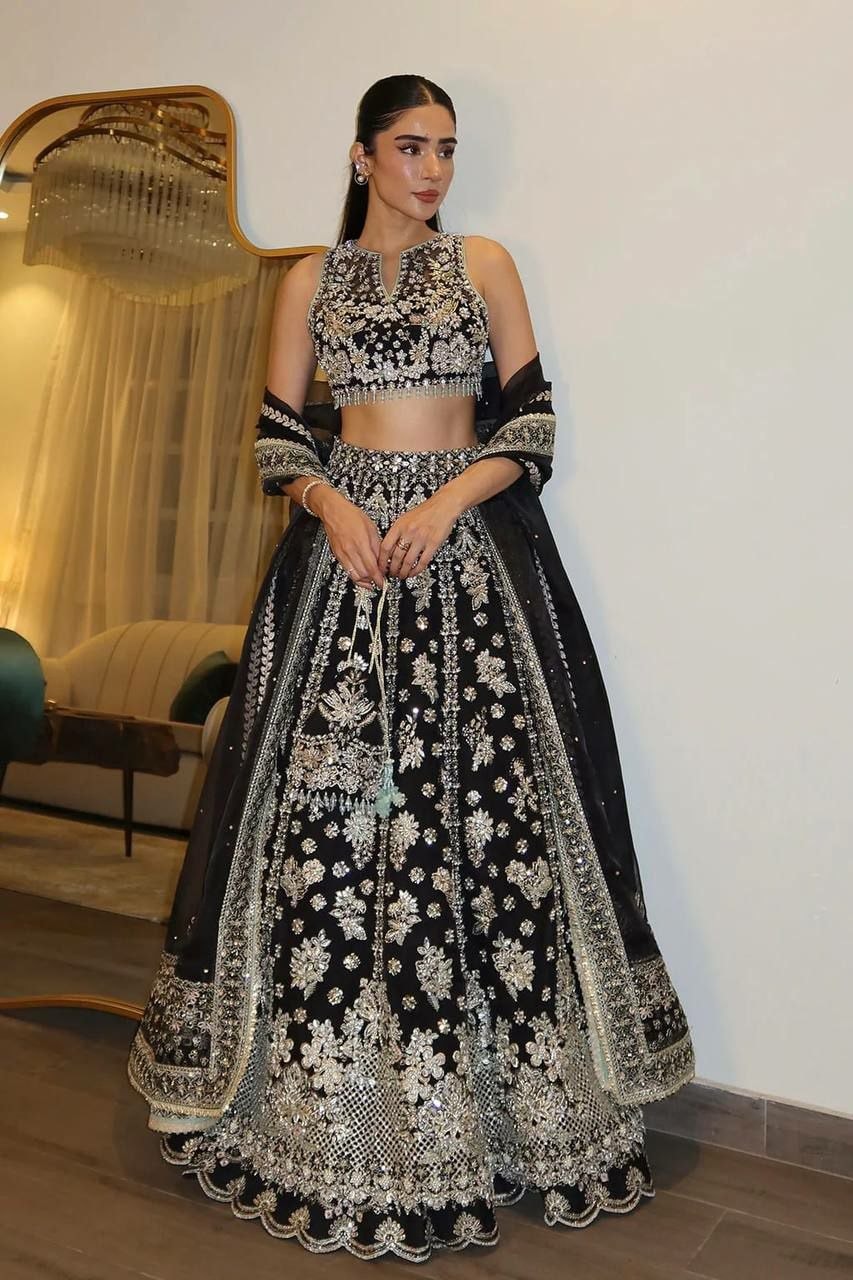 Chinon silk lehenga choli set - view 5