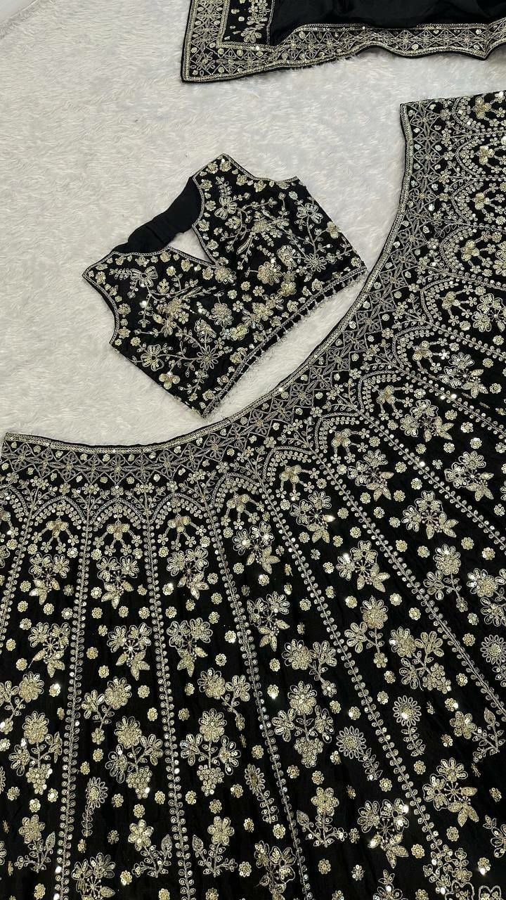 Chinon silk lehenga choli set