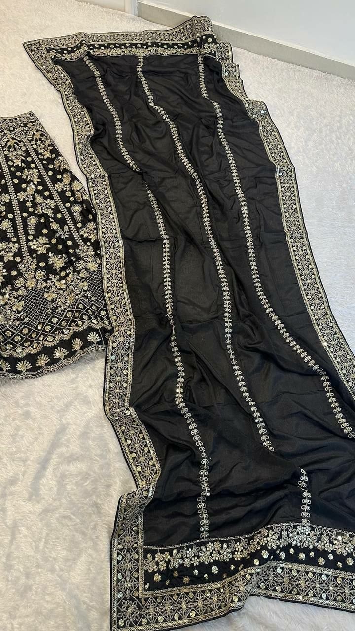 Chinon silk lehenga choli set