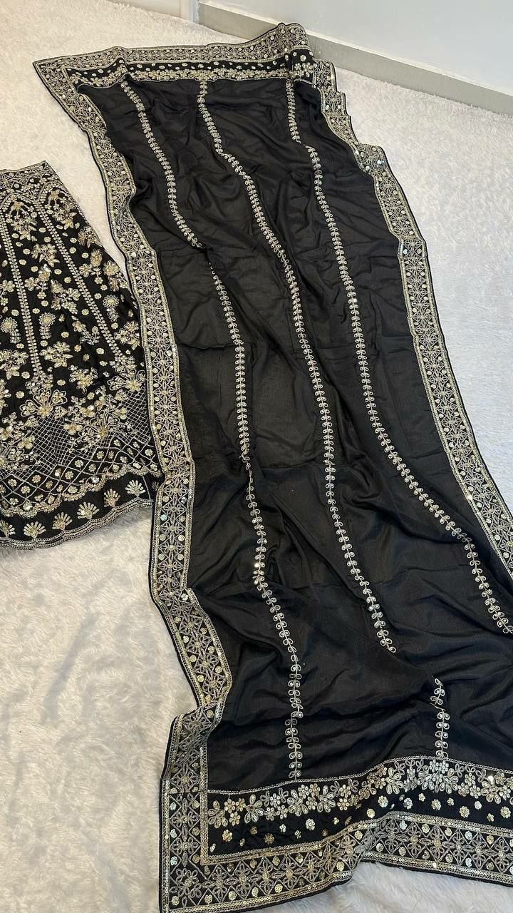 Chinon silk lehenga choli set - view 6