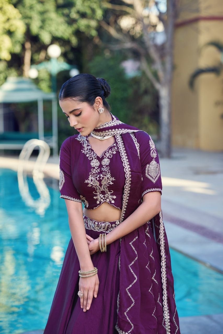 Rangoli Crush lehenga Choli Set - Purple
